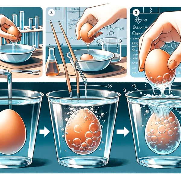 como realizar el experimento del huevo en vinagre paso a paso