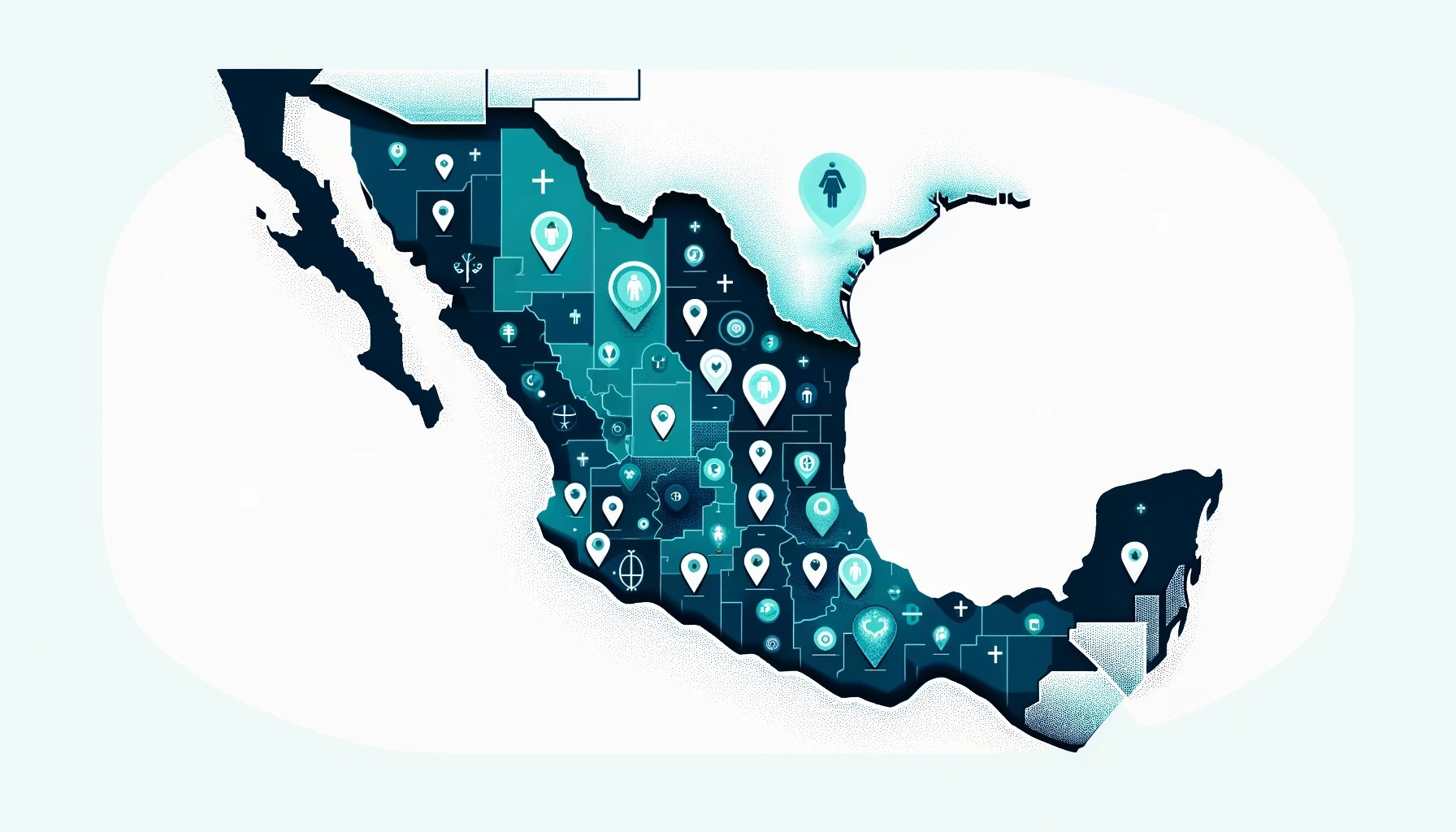 mapa de México con zonas de acceso legal al aborto