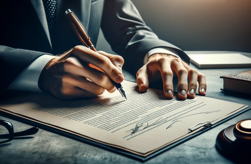 firma de contratos legales y administrativos en un entorno profesional