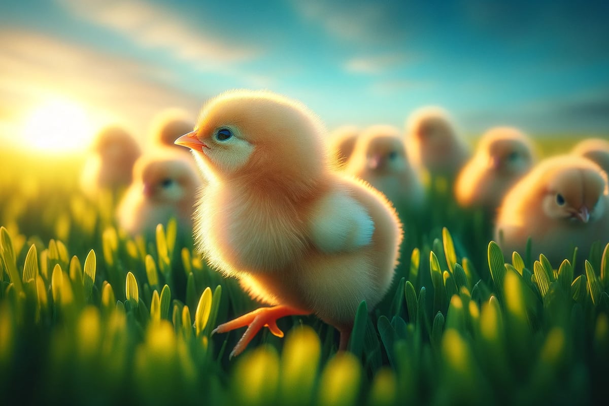 interpretación de sueños con pollitos en un prado verde