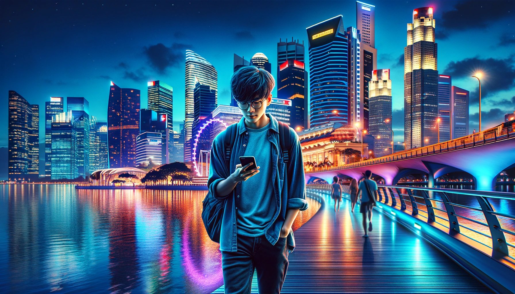 la vida moderna y tecnológica en Singapur