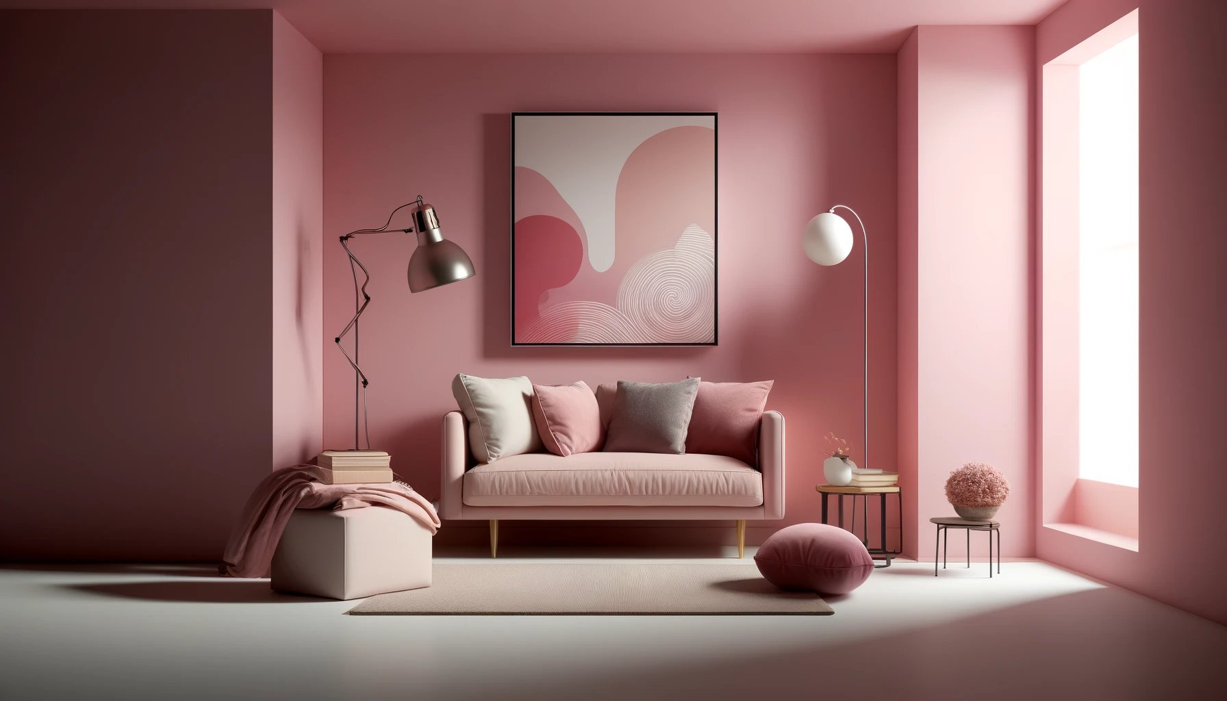 efectos emocionales del color rosa en interiores