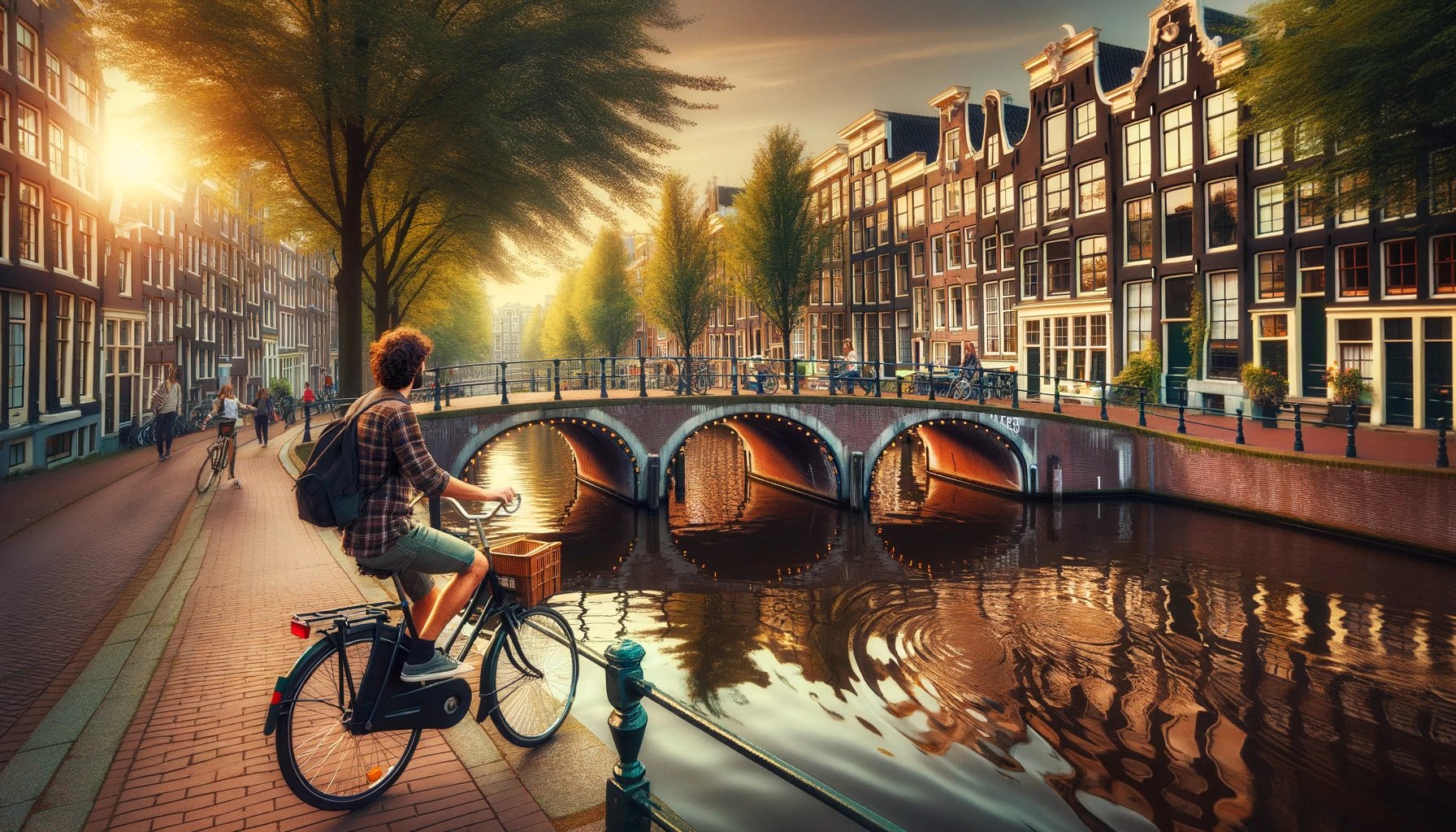 explorando la vida cotidiana en bicicleta por los canales de Ámsterdam