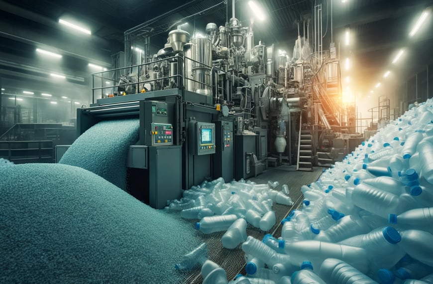proceso industrial en la fabricación de plástico