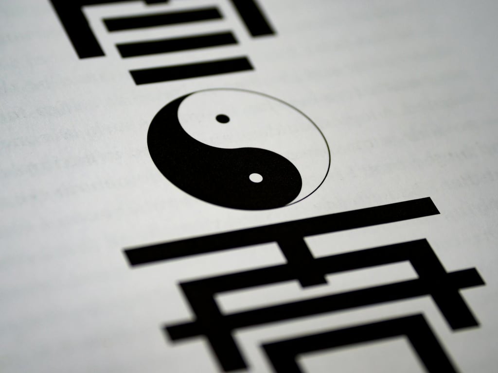 yin yang en un papel