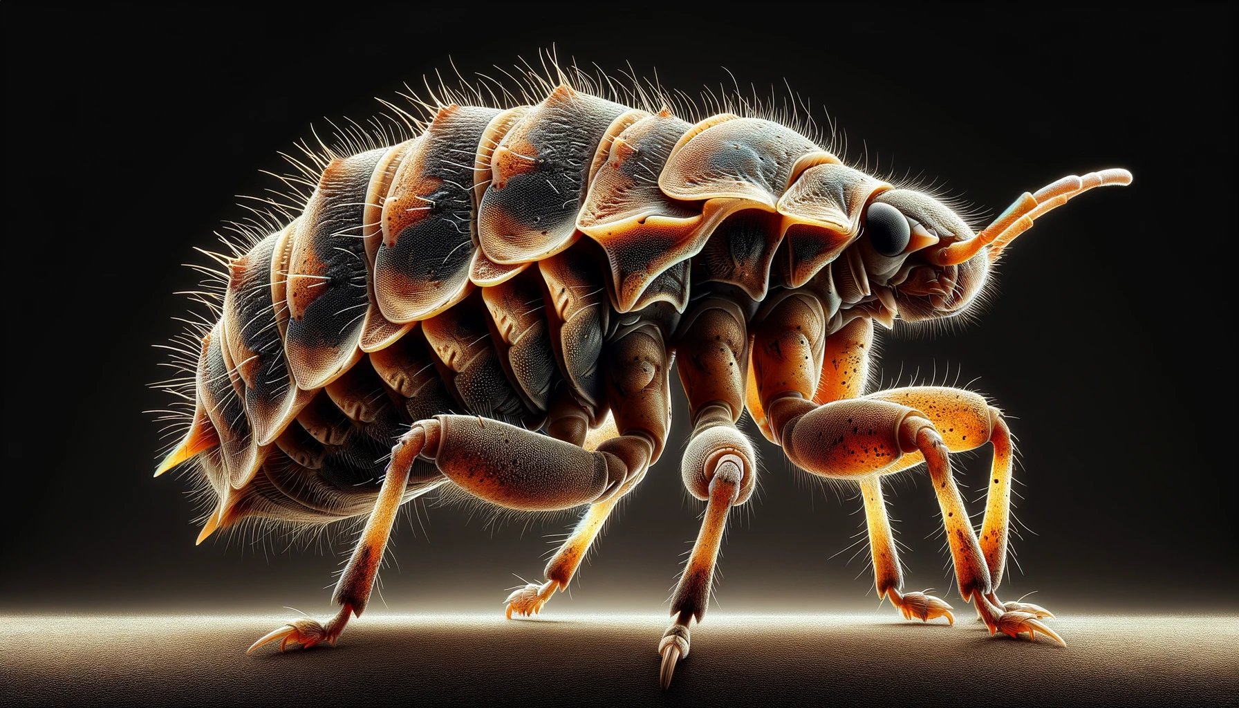 anatomía detallada de una pulga ampliada