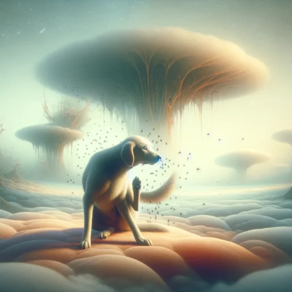 sonar un perro con pulgas