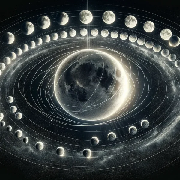 movimiento de la luna que consiste en girar alrededor de la tierra