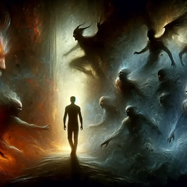 enfrentamiento de temores y conflictos internos simbolizados por la presencia de demonios en sueños