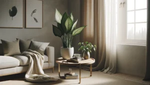 diseño minimalista de interiores con plantas en invierno