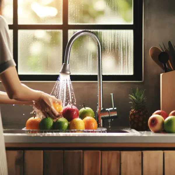 frescura y limpieza en la preparación de frutas