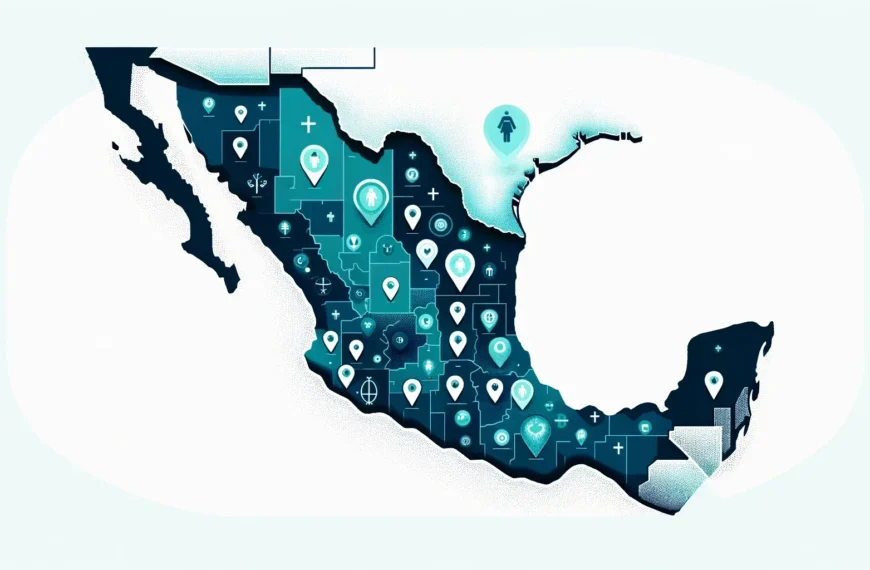 mapa de México con zonas de acceso legal al aborto