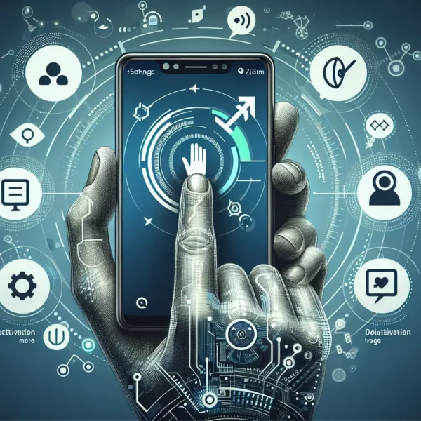 proceso visual para desactivar Talkback en un smartphone.webp
