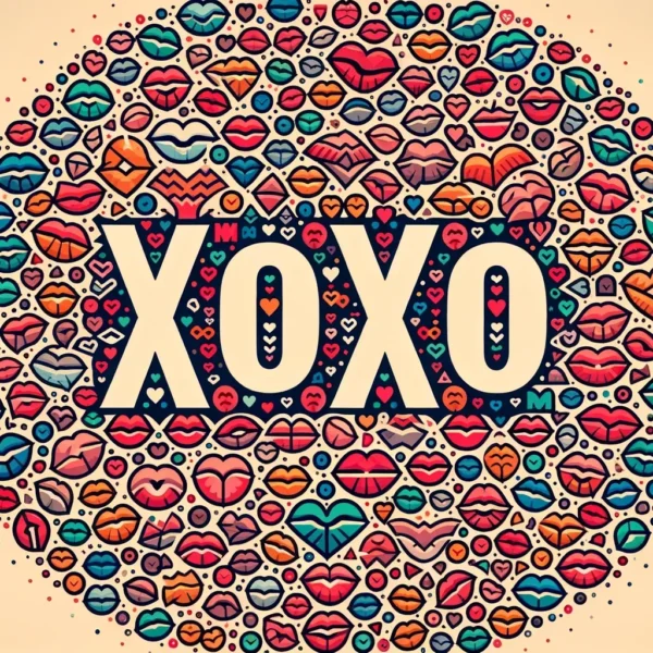 interpretación visual de la expresión afectuosa "XOXO"