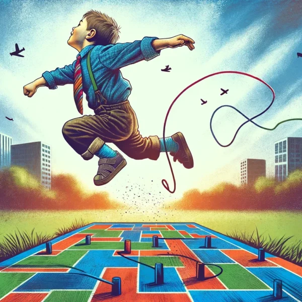 la alegría de jugar al avioncito en la infancia