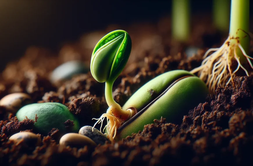 el momento magico de la germinacion de un frijol.webp