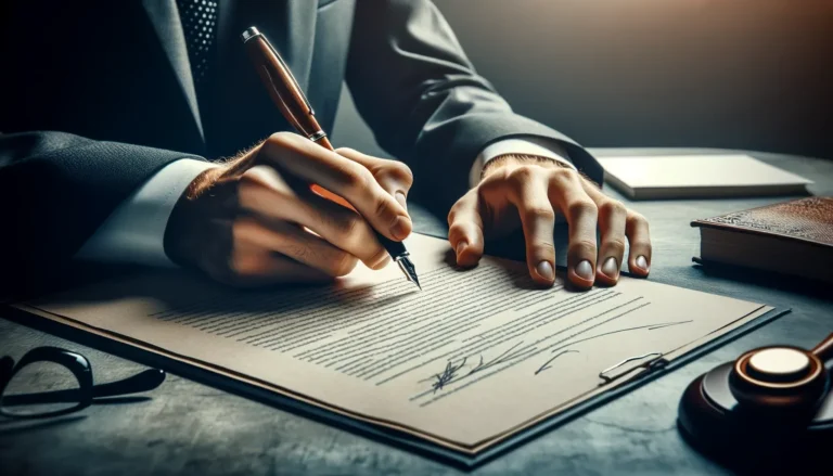 firma de contratos legales y administrativos en un entorno profesional