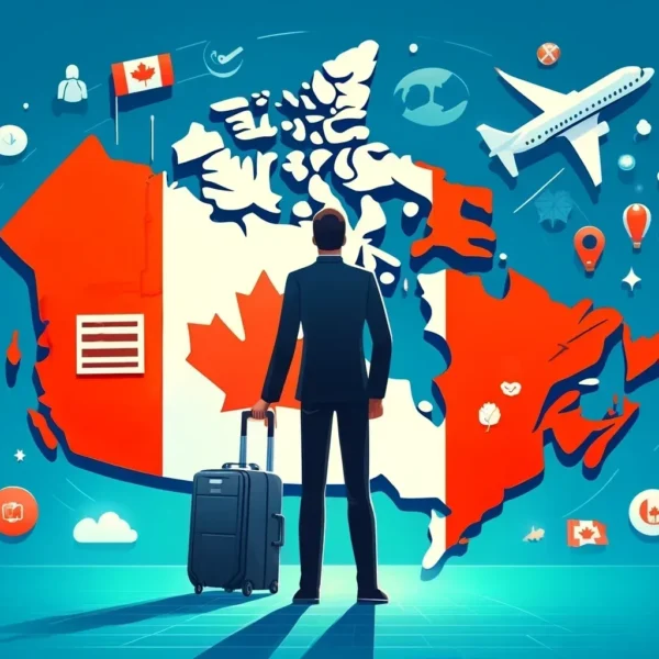 aprobación de visa canadiense en rojo