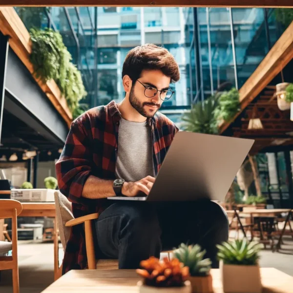 espacio de coworking al aire libre en la ciudad