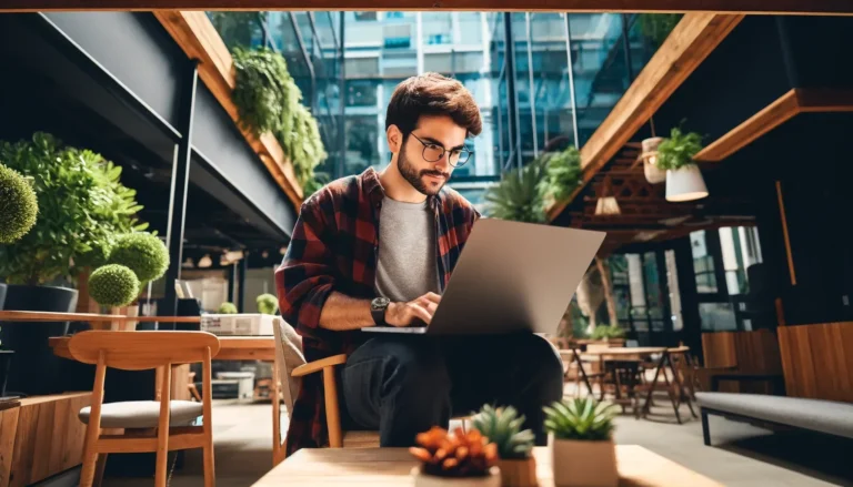 espacio de coworking al aire libre en la ciudad