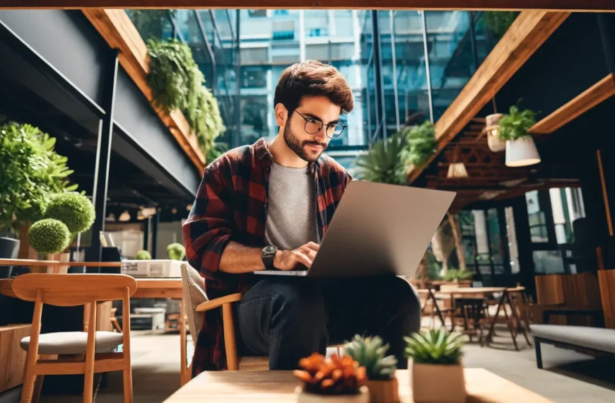 espacio de coworking al aire libre en la ciudad