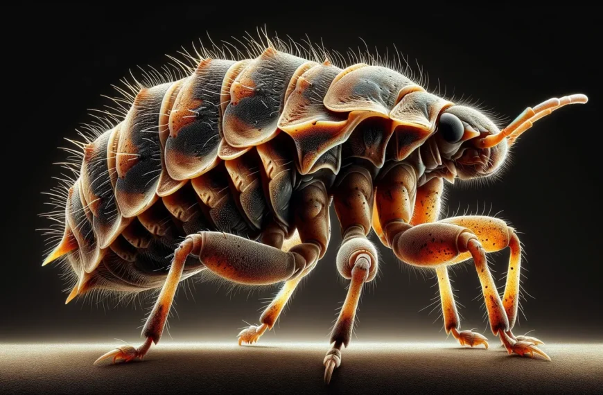 anatomía detallada de una pulga ampliada